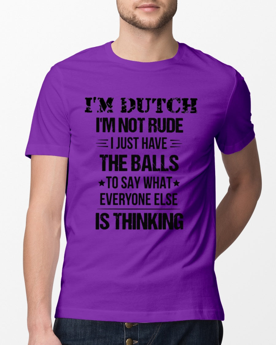 I'M NOT RUDE I'M DUTCH - Classic T-Shirt - Purple - lifestyle-mens-crewneck-front-13