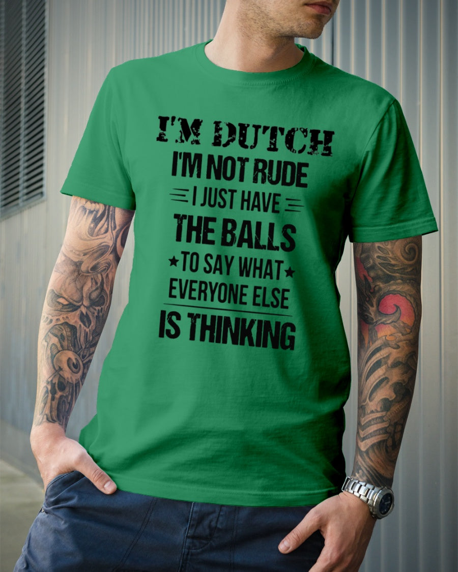 I'M NOT RUDE I'M DUTCH - Premium Fit Mens Tee - Kelly - lifestyle-mens-crewneck-front-6
