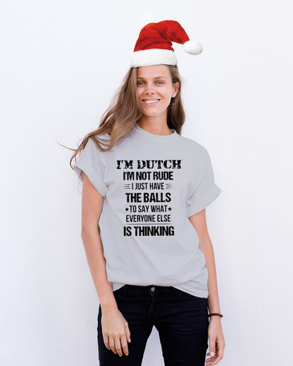 I'M NOT RUDE I'M DUTCH - Classic T-Shirt - Ash - lifestyle-holiday-crewneck-front-1