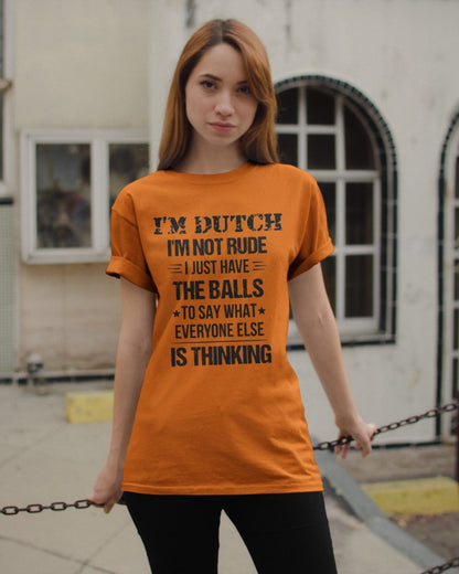 I'M NOT RUDE I'M DUTCH - Classic T-Shirt - Burnt Orange - apparel-classic-tshirt-lifestyle-19