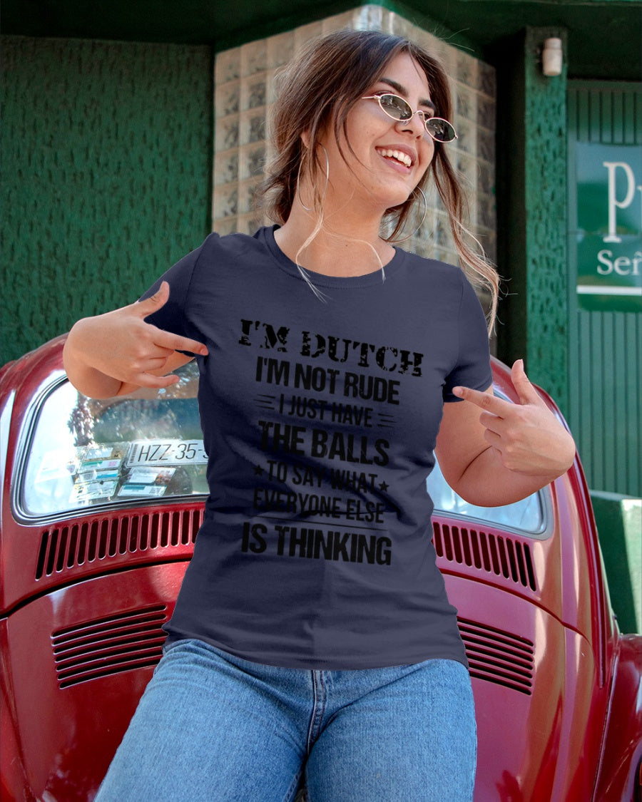 I'M NOT RUDE I'M DUTCH - Ladies T-Shirt - Navy - apparel-ladies-t-shirt-lifestyle-01