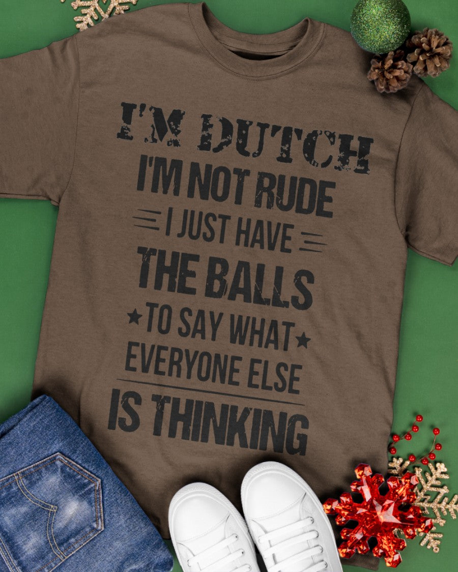 I'M NOT RUDE I'M DUTCH - Classic T-Shirt - Chocolate - apparel-classic-tshirt-lifestyle-back-69