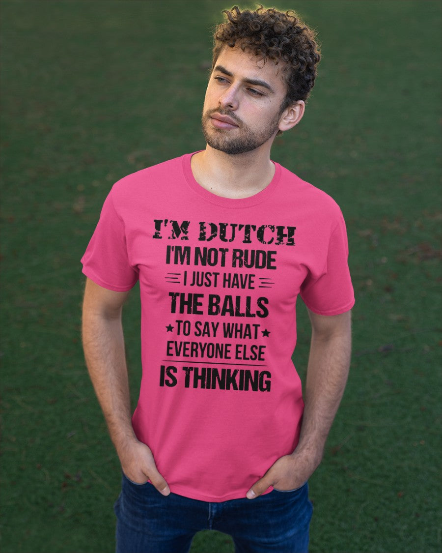 I'M NOT RUDE I'M DUTCH - Classic T-Shirt - Cyber Pink - apparel-classic-tshirt-lifestyle-front-43