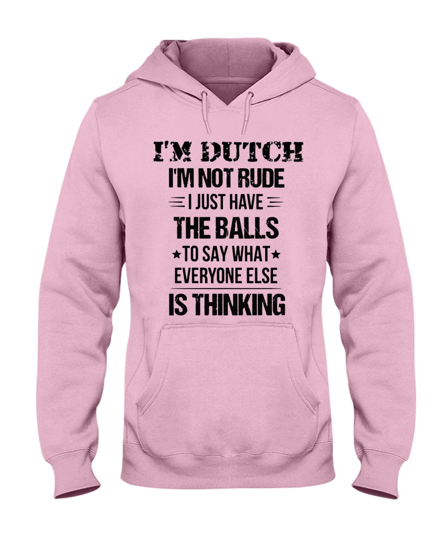 I'M NOT RUDE I'M DUTCH - Hooded Sweatshirt - Light Pink - Front