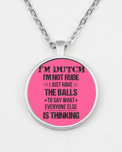 I'M NOT RUDE I'M DUTCH - Metallic Circle Necklace - Cyber Pink - aos-necklace-circle-metallic-lifestyle-07