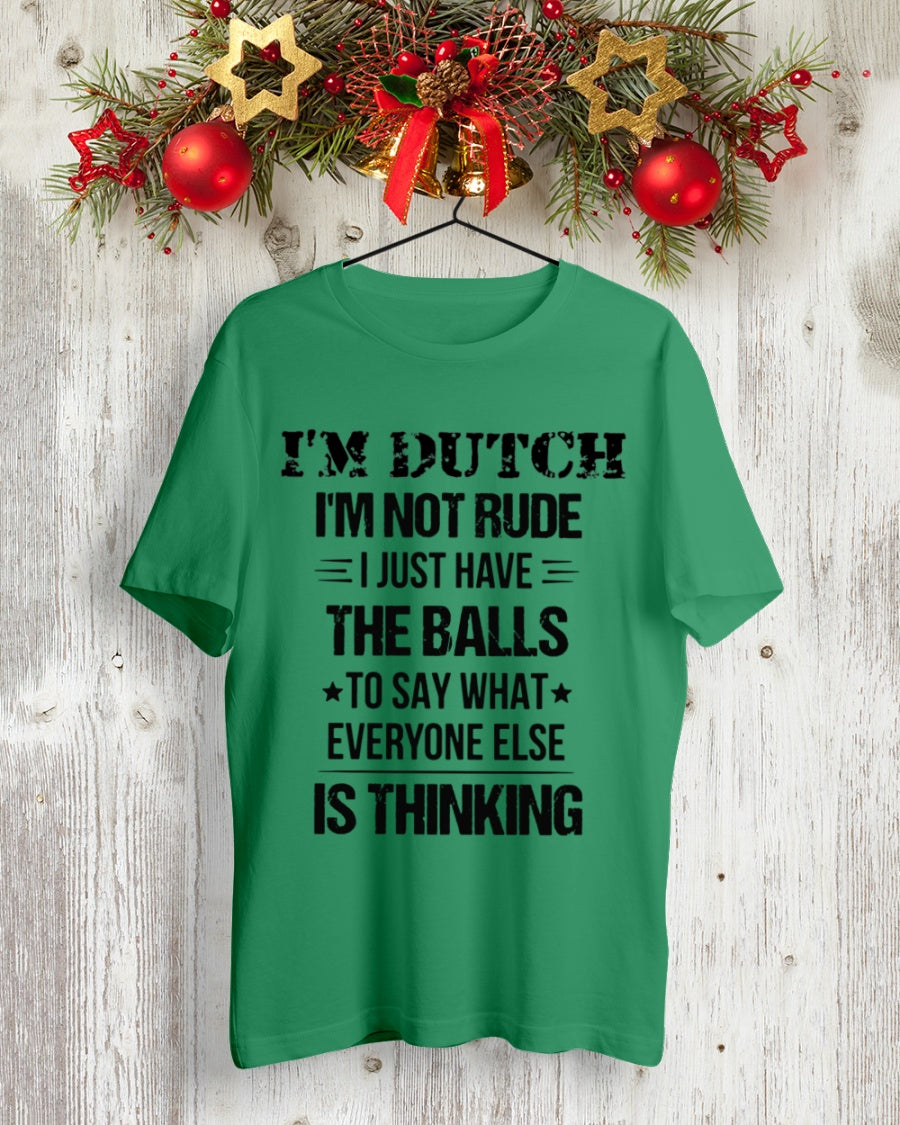 I'M NOT RUDE I'M DUTCH - Premium Fit Mens Tee - Kelly - lifestyle-holiday-crewneck-front-2