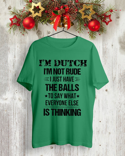 I'M NOT RUDE I'M DUTCH - Premium Fit Mens Tee - Kelly - lifestyle-holiday-crewneck-front-2