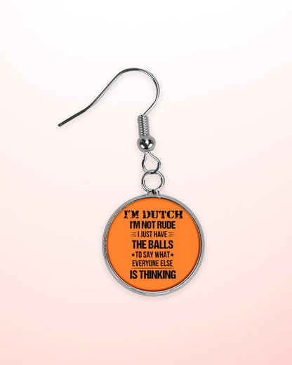I'M NOT RUDE I'M DUTCH - Circle Earrings - Burnt Orange - aos-earring-circle-front-lifestyle-2