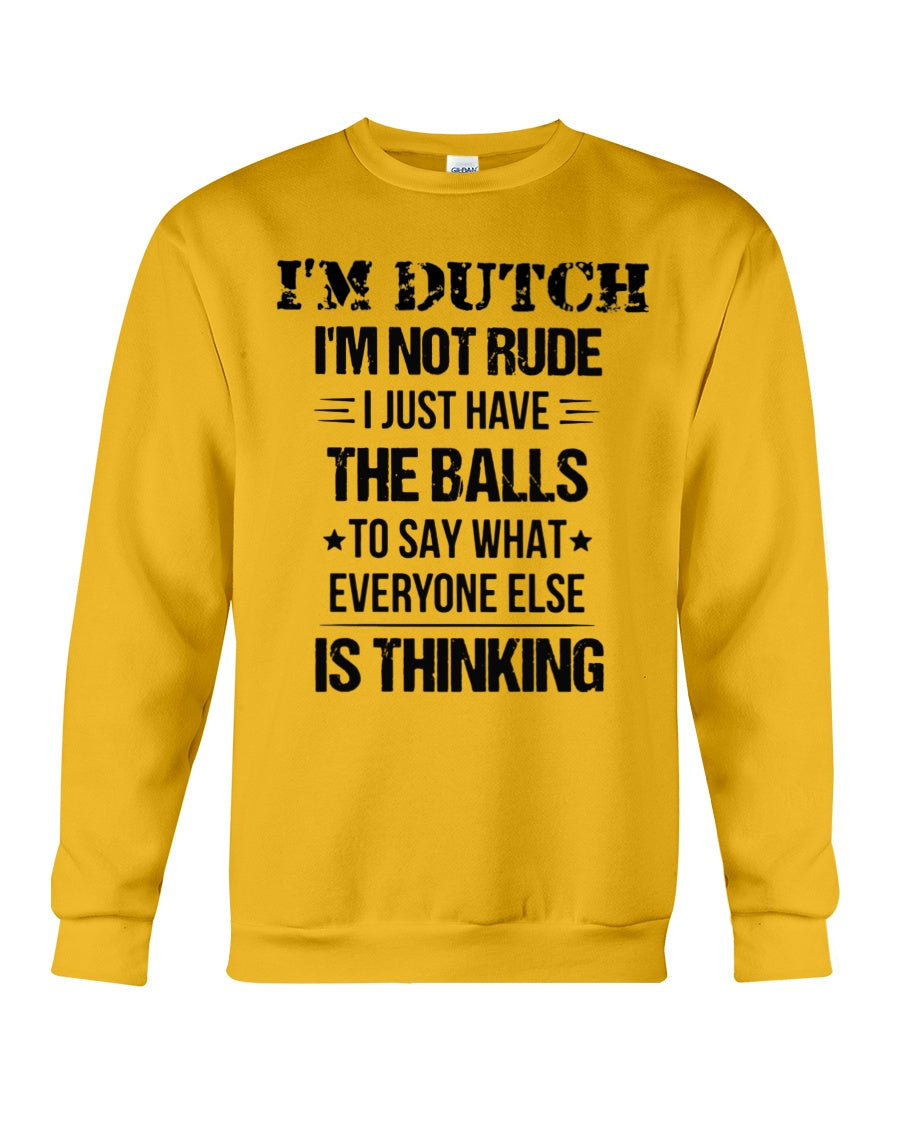 I'M NOT RUDE I'M DUTCH - Crewneck Sweatshirt - Gold - Front