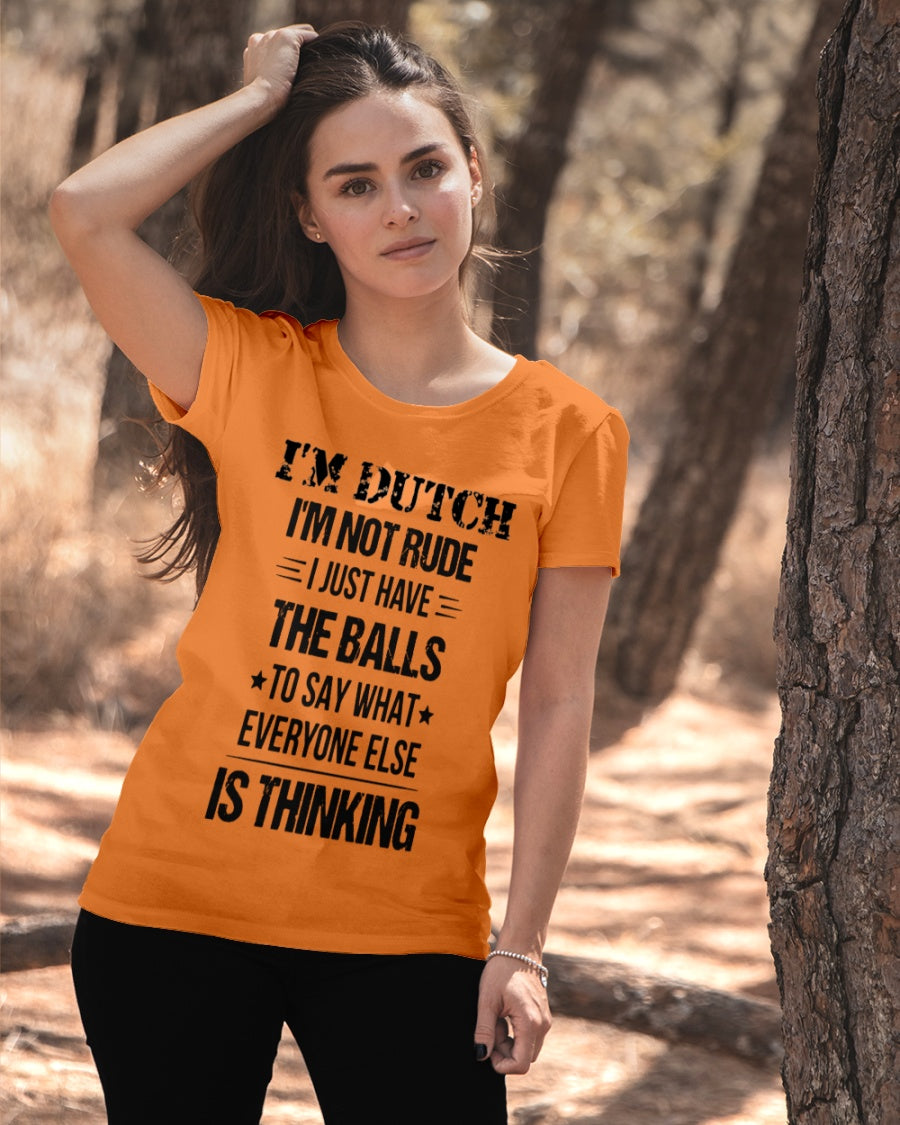 I'M NOT RUDE I'M DUTCH - Ladies T-Shirt - Orange - apparel-ladies-t-shirt-lifestyle-06