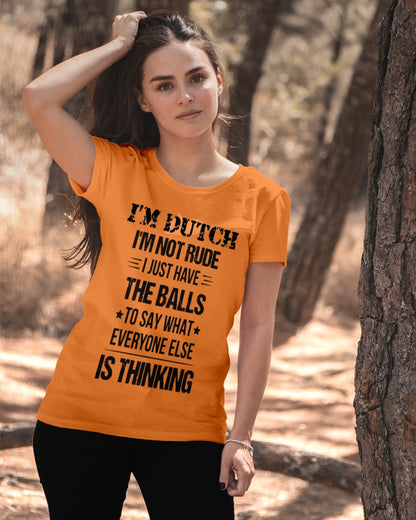 I'M NOT RUDE I'M DUTCH - Ladies T-Shirt - Orange - apparel-ladies-t-shirt-lifestyle-06