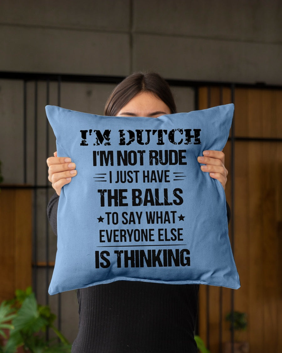 I'M NOT RUDE I'M DUTCH - Indoor Pillow - 16” x 16” - Light Blue - aos-decorative-pillow-lifestyle-front-03
