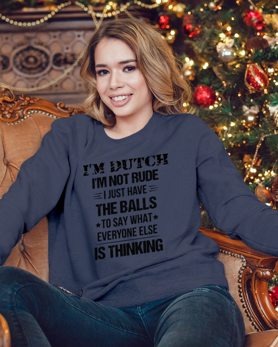 I'M NOT RUDE I'M DUTCH - Crewneck Sweatshirt - Navy - lifestyle-holiday-sweater-front-3