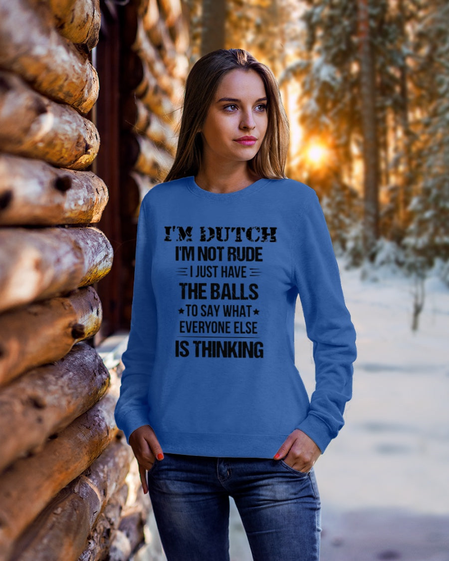 I'M NOT RUDE I'M DUTCH - Crewneck Sweatshirt - Royal Blue - lifestyle-holiday-sweater-front-1