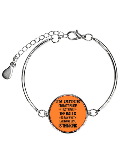 I'M NOT RUDE I'M DUTCH - Metallic Circle Bracelet - Burnt Orange - Front