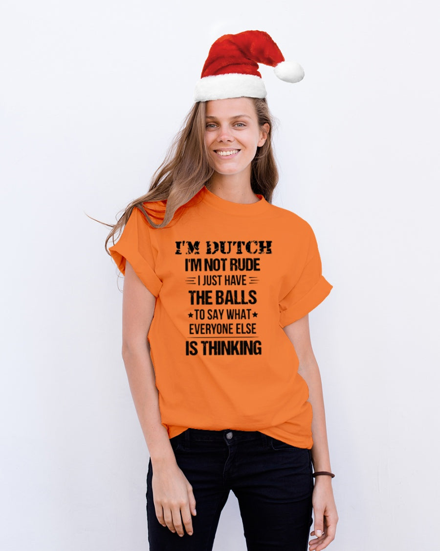 I'M NOT RUDE I'M DUTCH - Classic T-Shirt - Burnt Orange - lifestyle-holiday-crewneck-front-1