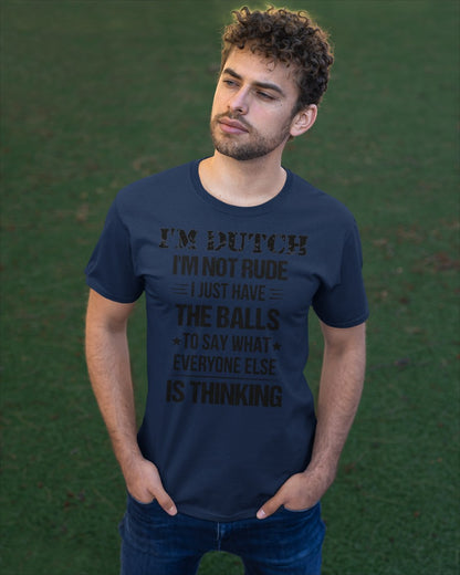 I'M NOT RUDE I'M DUTCH - Classic T-Shirt - J Navy - apparel-classic-tshirt-lifestyle-front-43