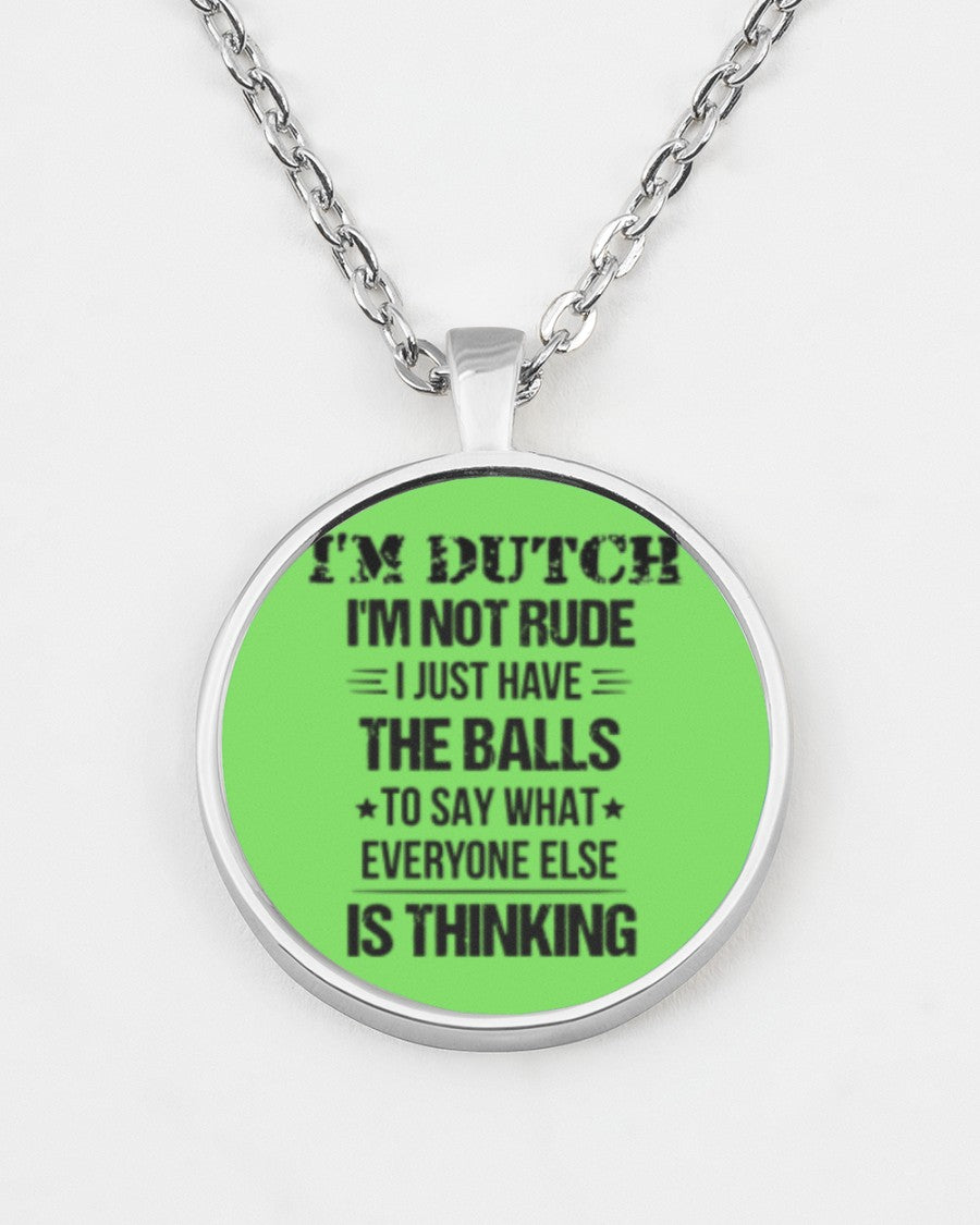 I'M NOT RUDE I'M DUTCH - Metallic Circle Necklace - Kiwi - aos-necklace-circle-metallic-lifestyle-07