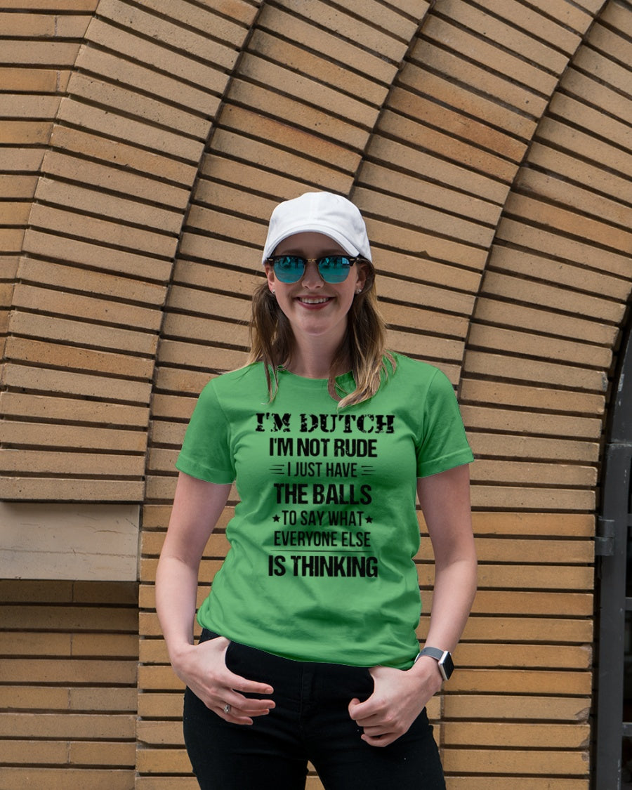 I'M NOT RUDE I'M DUTCH - Premium Fit Ladies Tee - Grass Green - lifestyle-women-crewneck-front-4