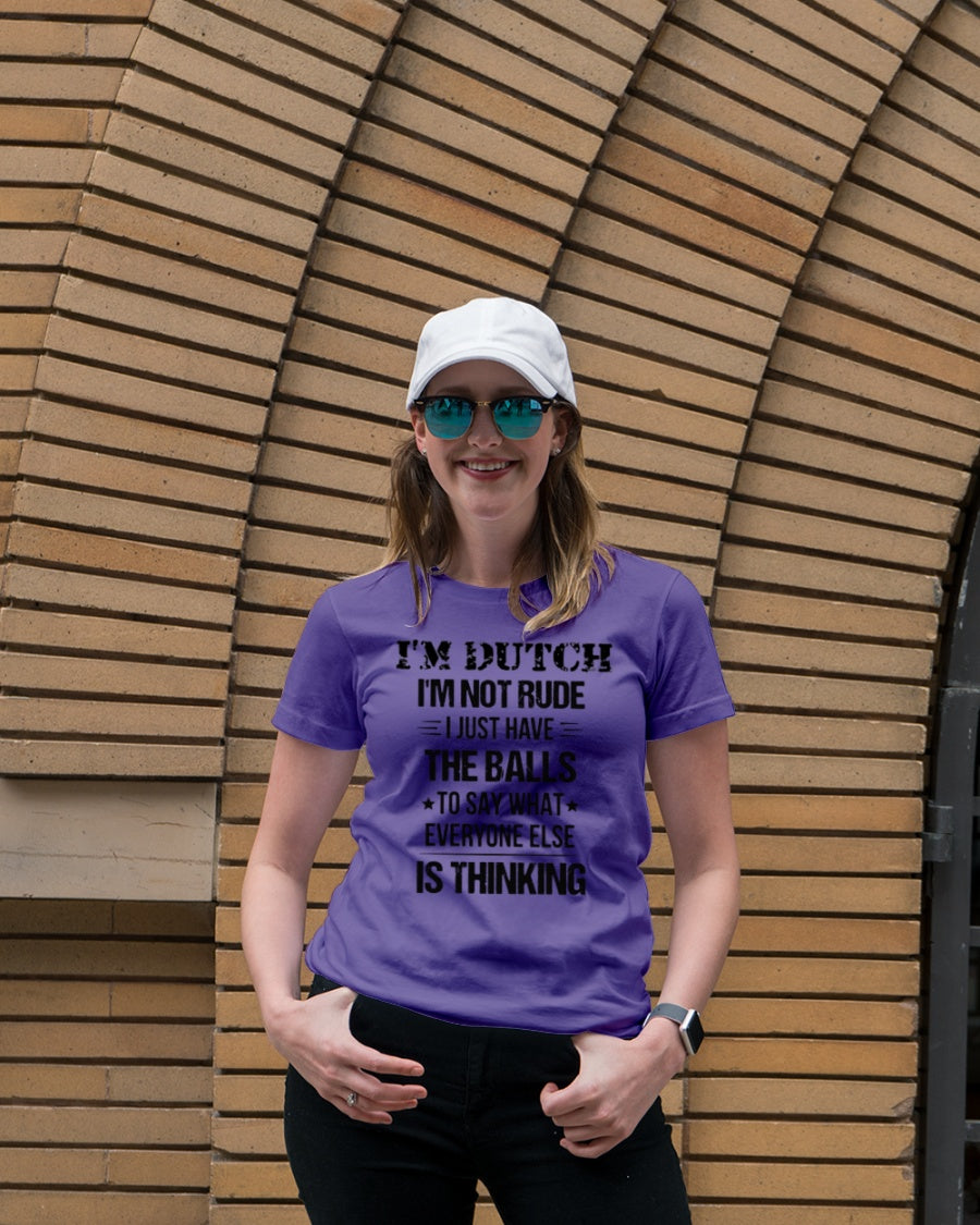 I'M NOT RUDE I'M DUTCH - Premium Fit Ladies Tee - Purple - lifestyle-women-crewneck-front-4