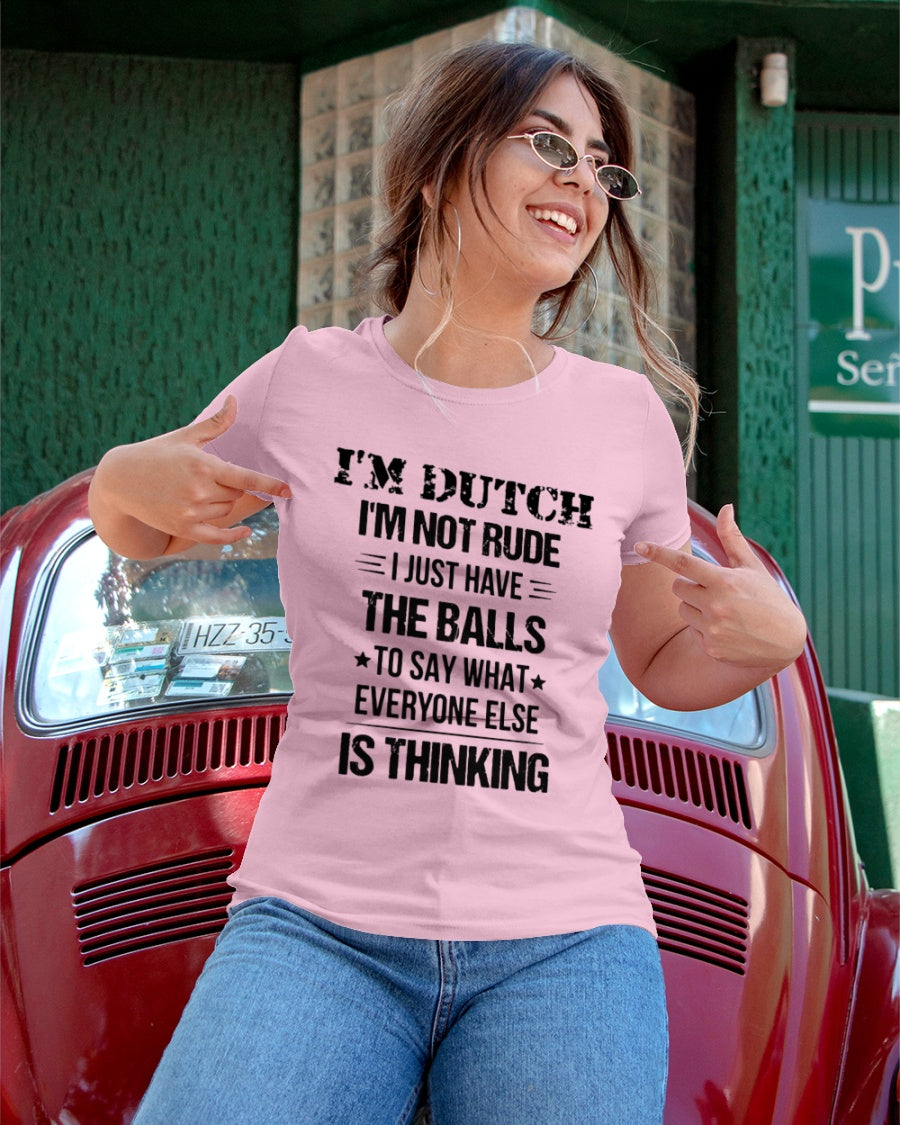 I'M NOT RUDE I'M DUTCH - Ladies T-Shirt - Light Pink - apparel-ladies-t-shirt-lifestyle-01