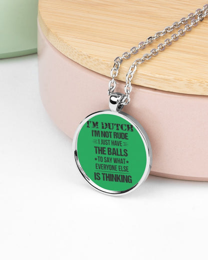 I'M NOT RUDE I'M DUTCH - Metallic Circle Necklace - Kelly - aos-necklace-circle-metallic-lifestyle-08