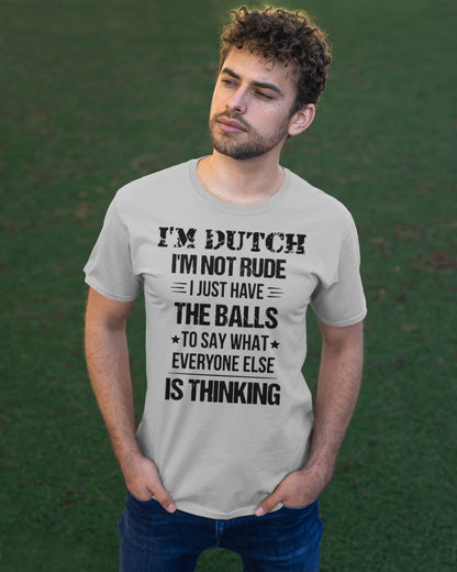 I'M NOT RUDE I'M DUTCH - Classic T-Shirt - Ash - apparel-classic-tshirt-lifestyle-front-43