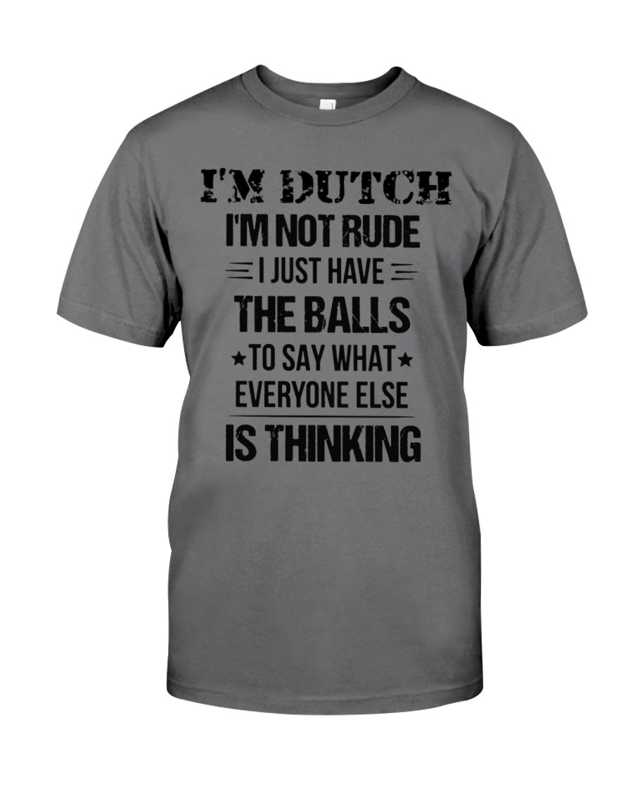 I'M NOT RUDE I'M DUTCH - Premium Fit Mens Tee - Asphalt - Front