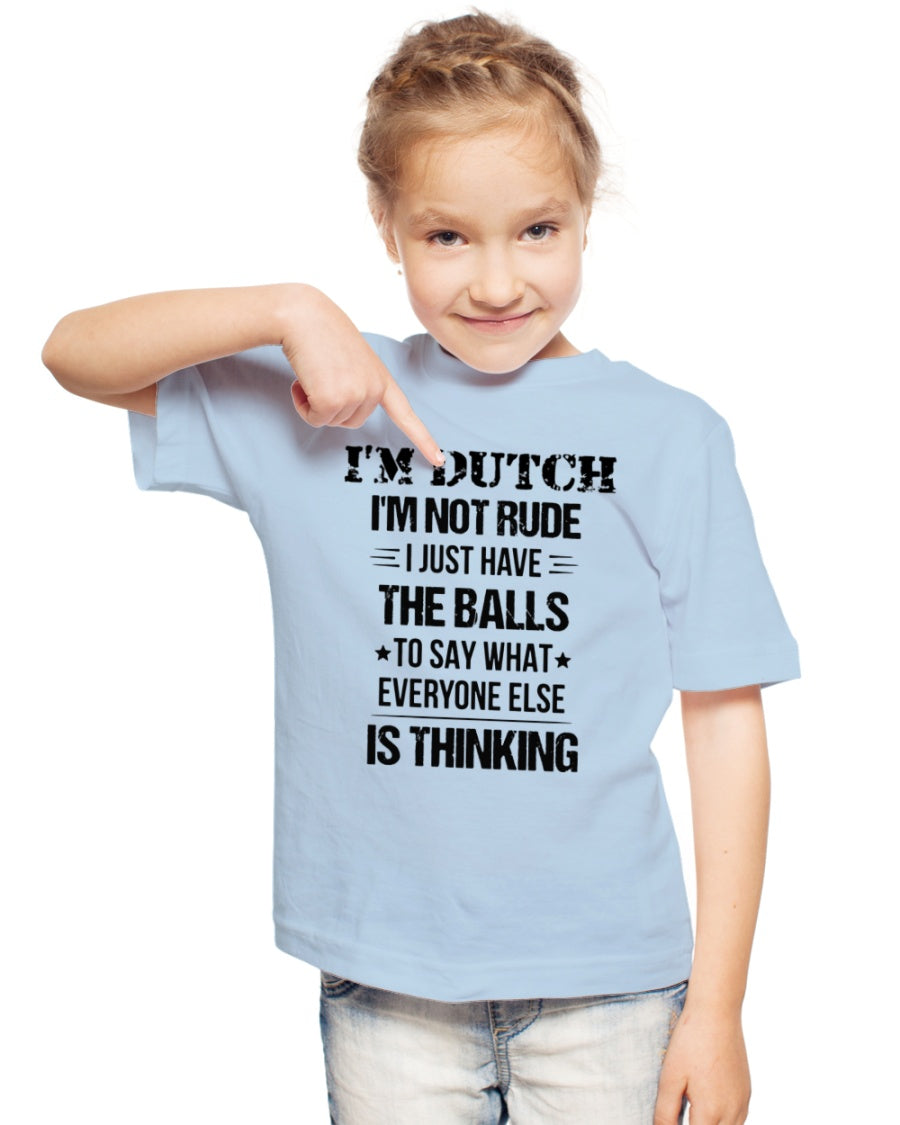 I'M NOT RUDE I'M DUTCH - Youth T-Shirt - Light Blue - lifestyle-youth-tshirt-front-2