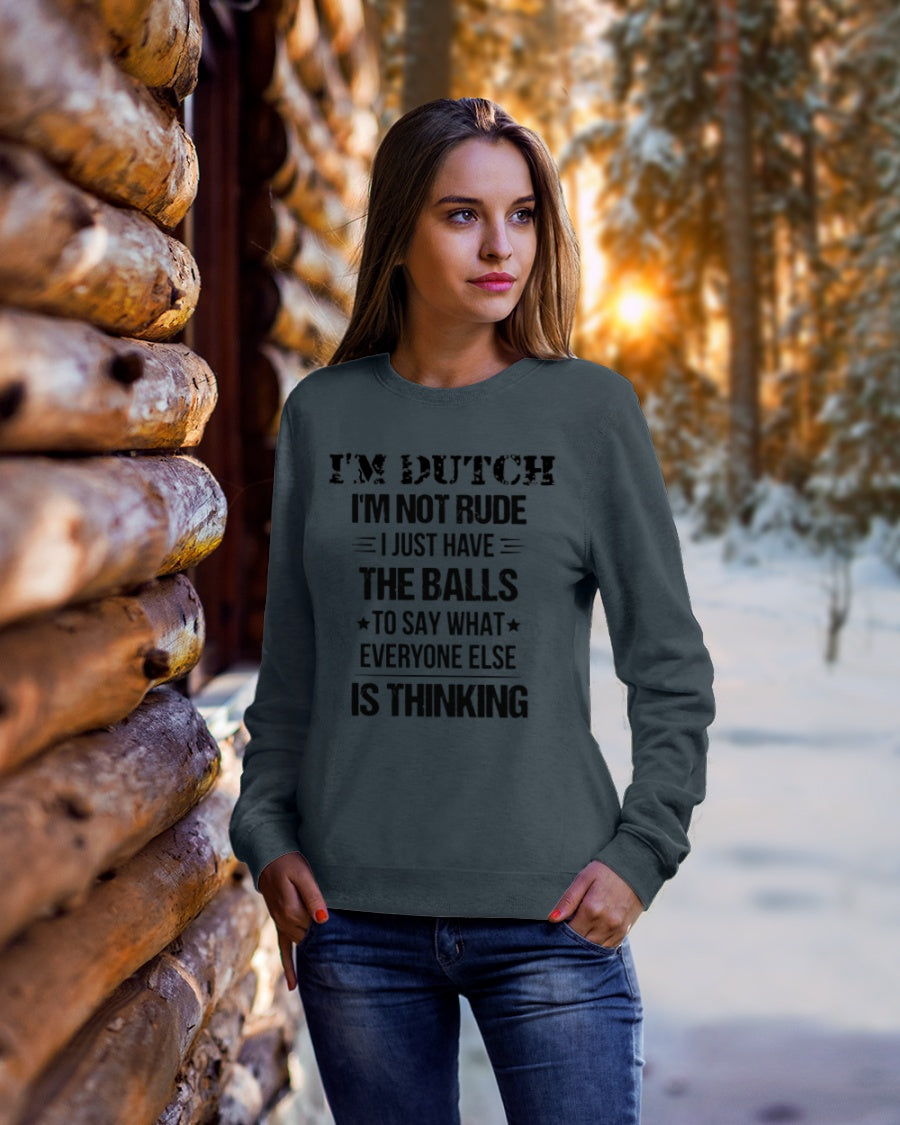 I'M NOT RUDE I'M DUTCH - Crewneck Sweatshirt - Charcoal Grey - lifestyle-holiday-sweater-front-1
