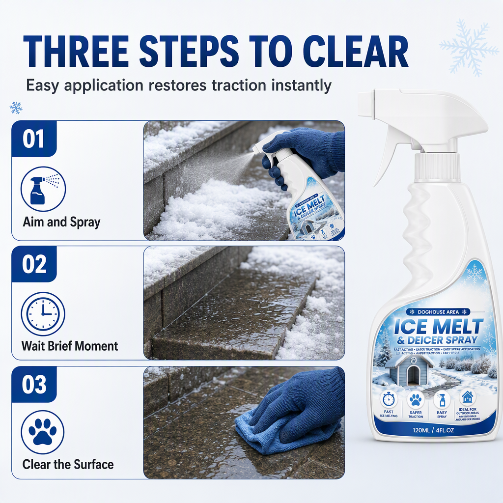 ⭐Outdoor De-Icing & Snow Melting Spray – pet-safe, dissolves frost on contact