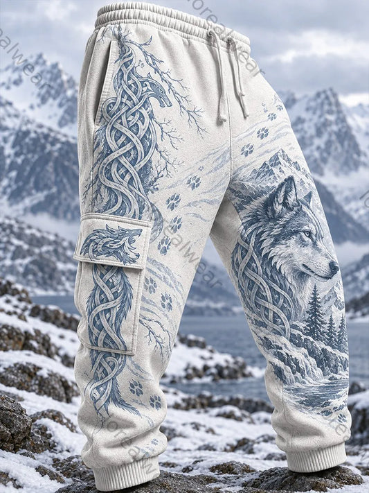 Men's Retro Nordic VikingScandinavian Style Graphic Print Casual Sweatpants