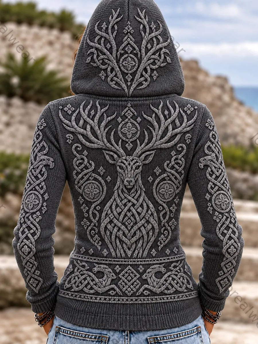 Women's Viking Sacred Deer Print Hoodies